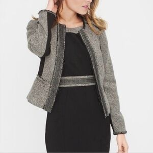 WHBM Black and Gray Tweed Jacket and Dress Set